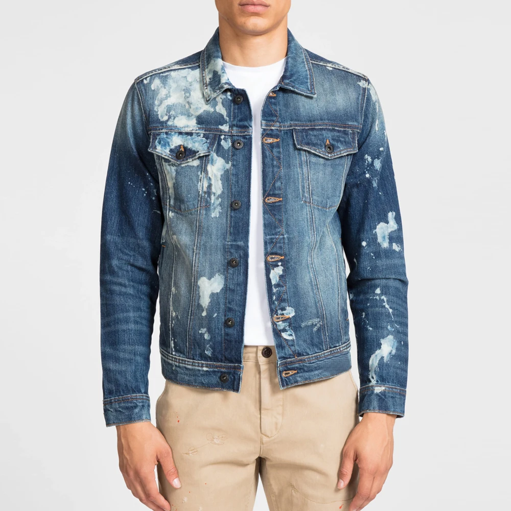 Мужская джинсовая куртка Broken denim новая свободная Красивая в Корейском стиле для молодежи весна-осень