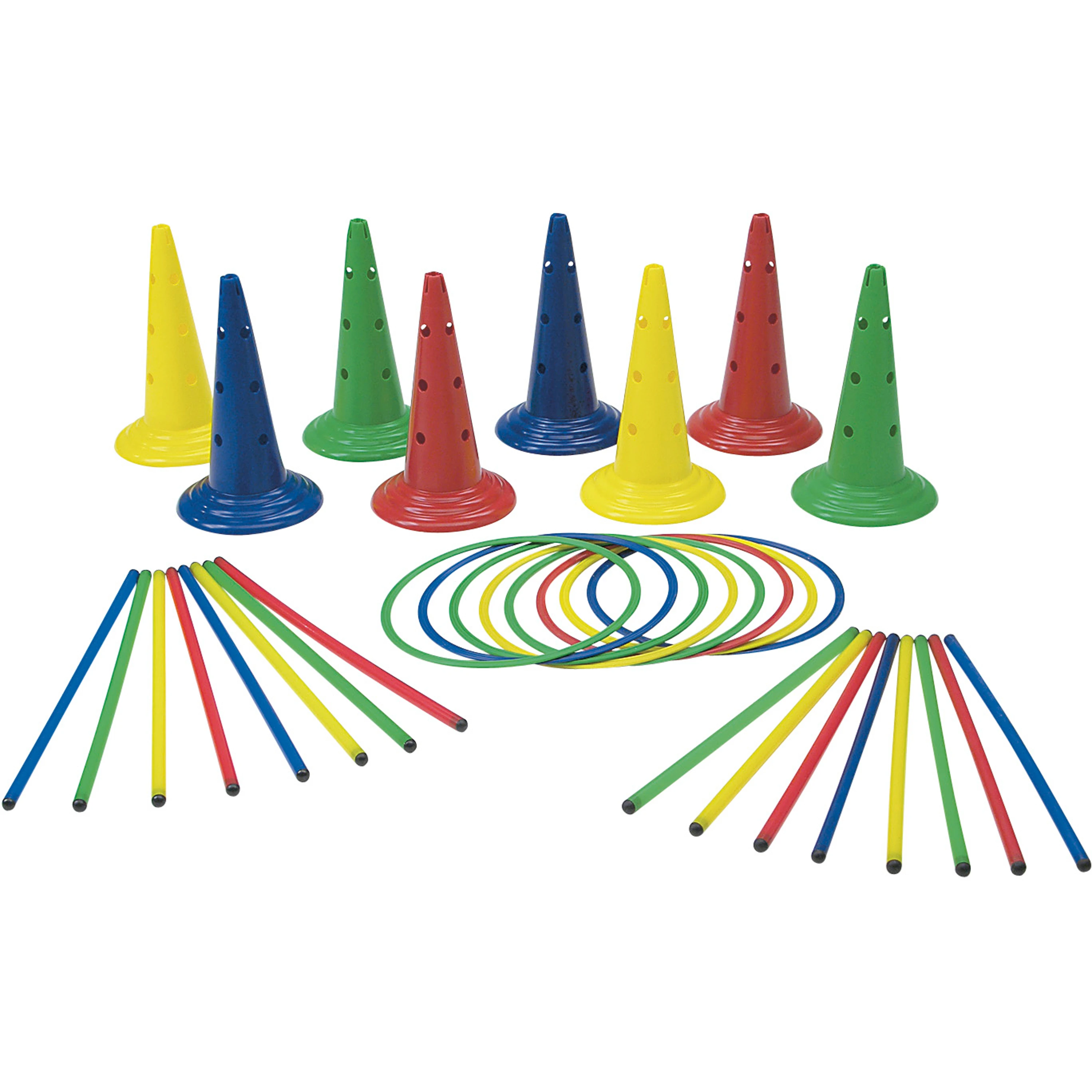 Best Italian quality complete jumping set with hoops cones poles big