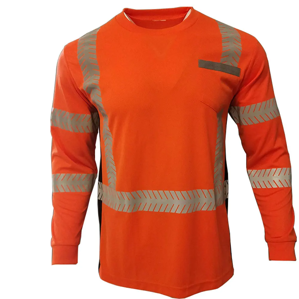 Men High Quality High  Visibility T-Shirt  Custom Design Reflective Safe Construction Clothing Traffic Security Shirts With Logo