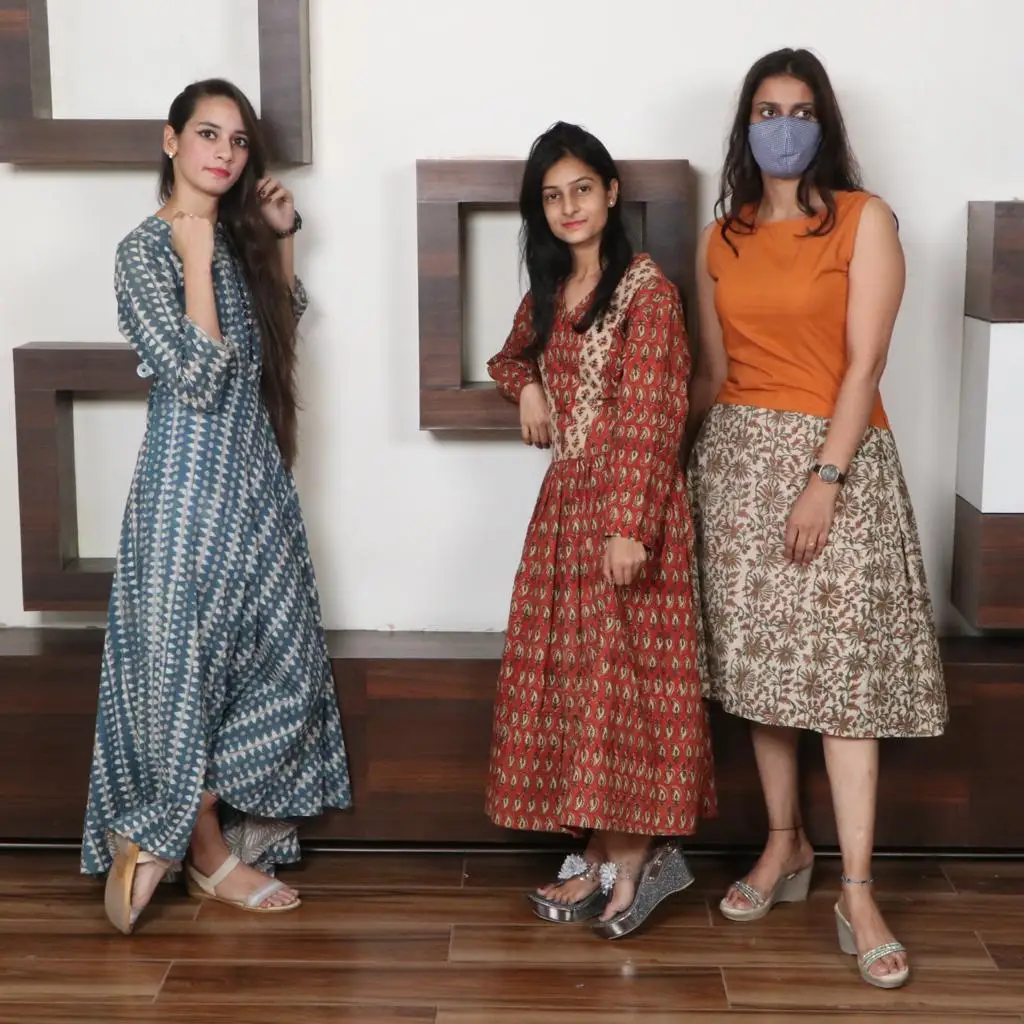 Custom Manufacturers Womens Organic Cotton Hand Printed Dress 4xl Women Clothing