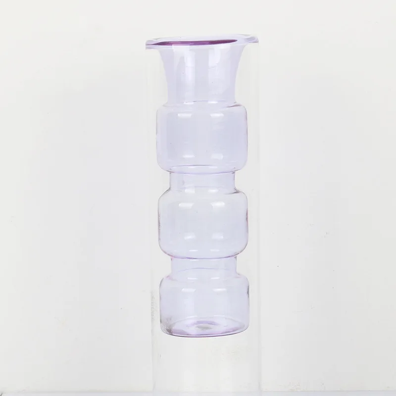 Custom Nordic INS Creative Glass Flower Pot Hand-made Aromatherapy Double-layer Hydroponic Glass Vase