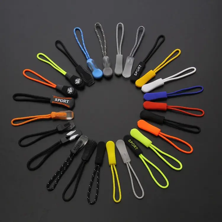 Custom big Embossed 3D Logo Garment PVC kids Zipper pullers lock