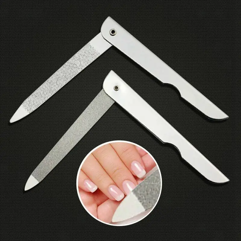Пилка для ногтей металлическая складная шлифовальная профессиональная нержавеющая сталь инструменты маникюра и педикюра