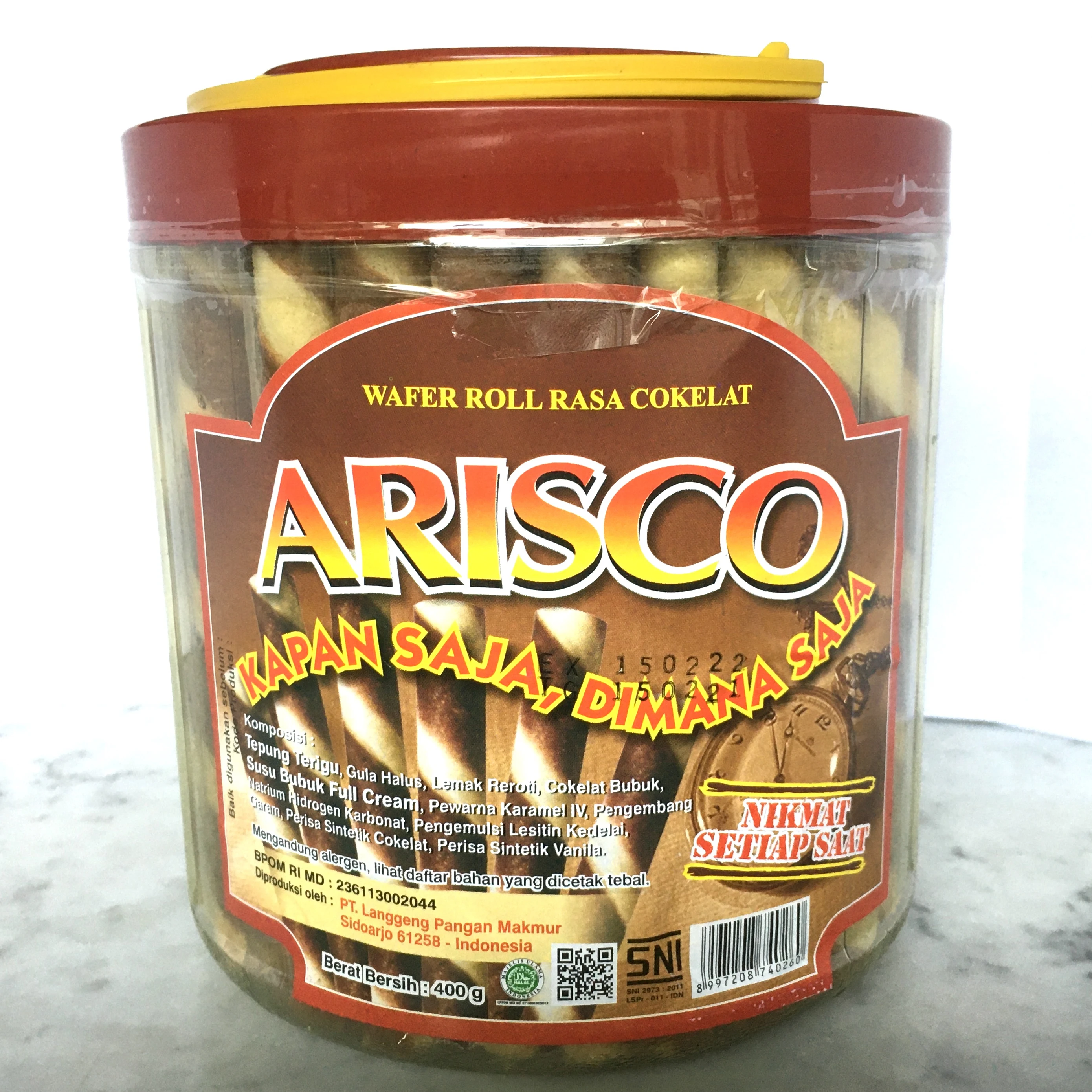 Hot Sell Indonesia Wafer Roll Chocolate Crispy Crunchy Delicious (400gr x 6 pcs) Arisco - OEM