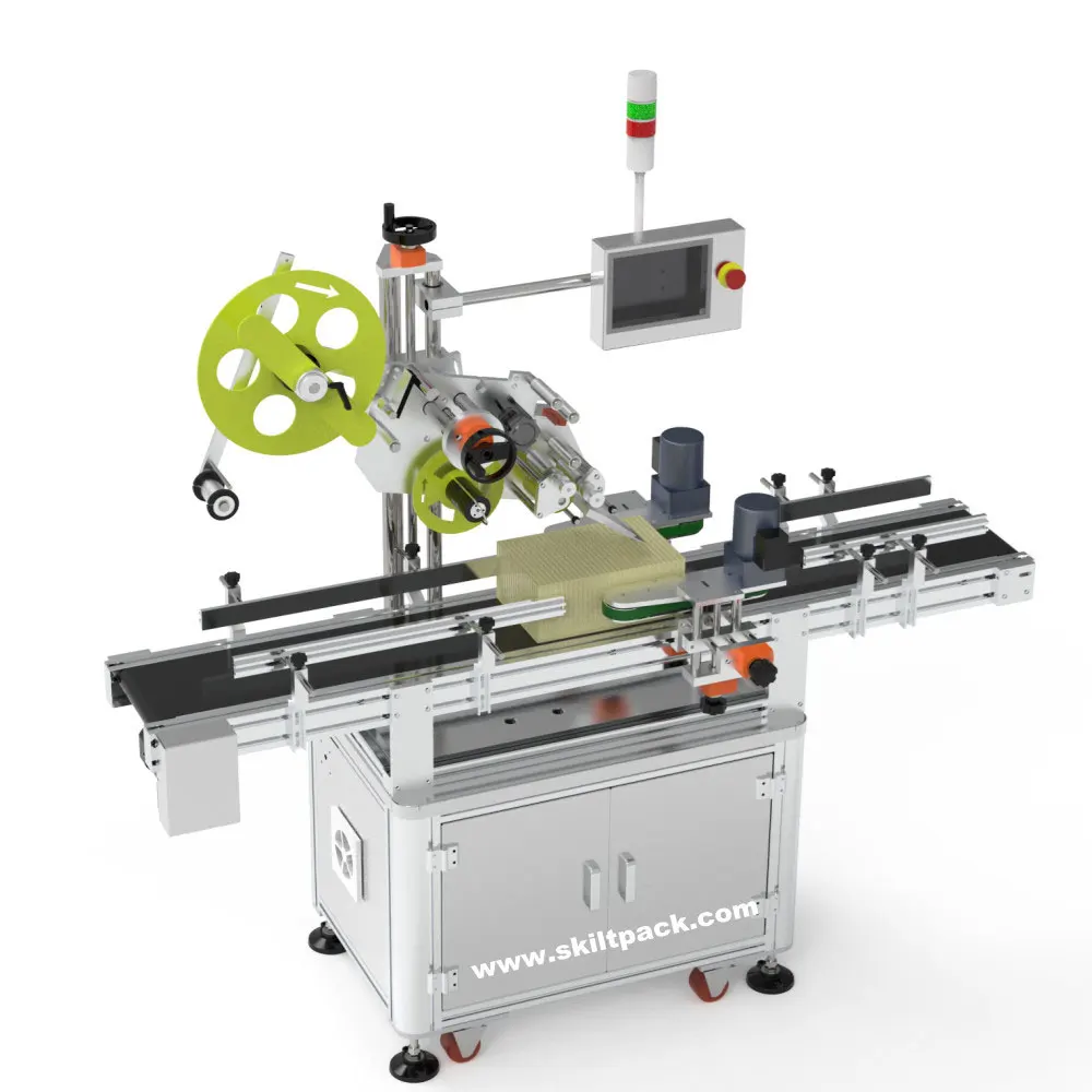 SKILT Automatic Sticker box carton bag Top Surface Labeling Machine