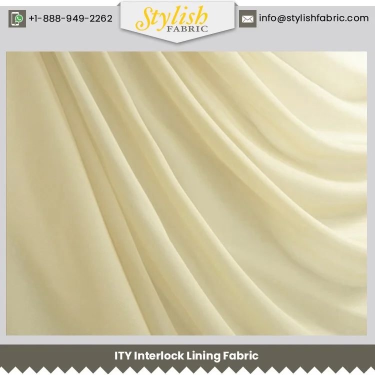 Beige-135  Interlock Lining Stretch Fabric 100% Polyester - Style 13100