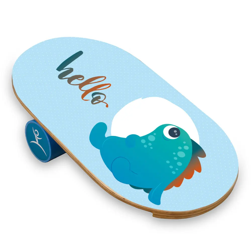 
Wooden Balance Board Trainer with Roller For Kids. Hello Design. Multifunctional Trainer. Wholesale. Premium Quality. 