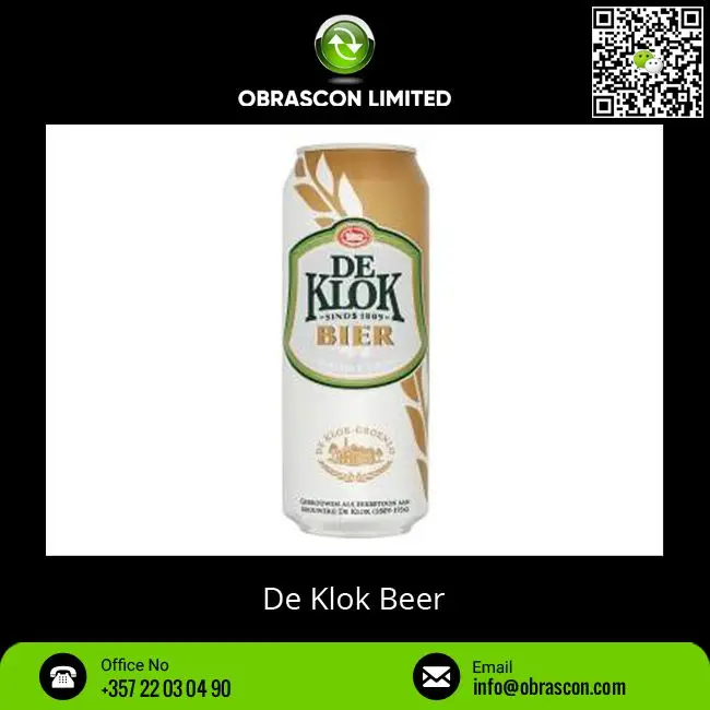 New Arrival Bulk Selling Alcoholic Beverage 5% Alcohol De Klok Bier Beer Available at Competitive Price