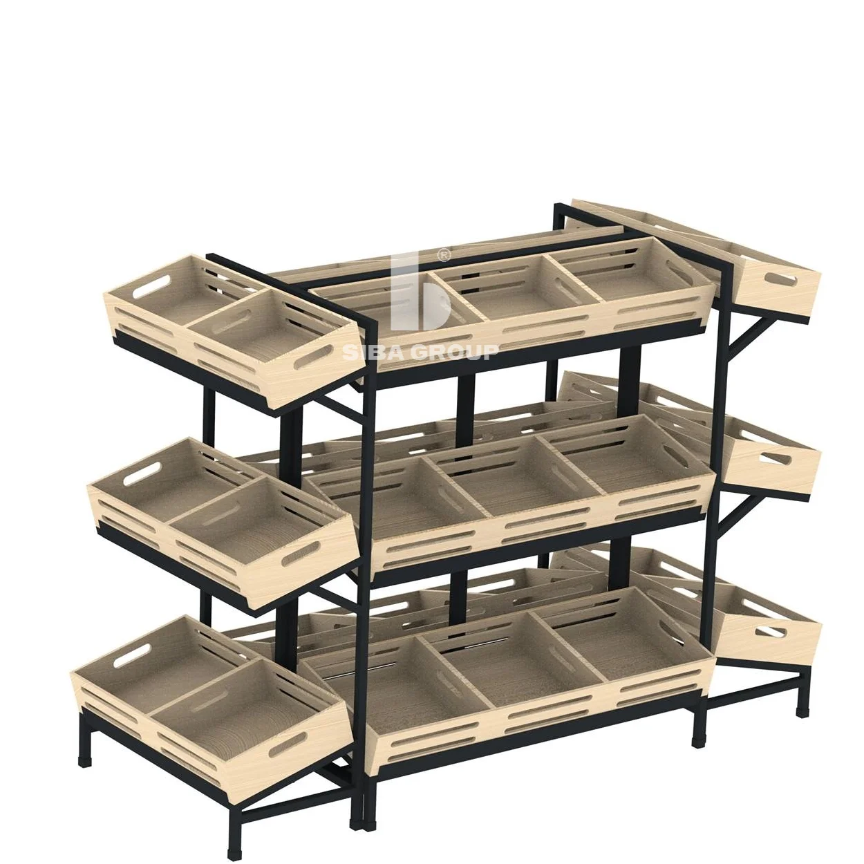 Hot Selling Wall Mounted Supermarket Equipment Fruit Stand Vegetable Rack For Fruit Shop Shelf