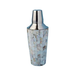 Bar Tools Shaker Bar Tools Set Factory Direct 800ml Coated Stainless Steel with Bamboo Wood Stand Boston Bartender Cocktail Pcs