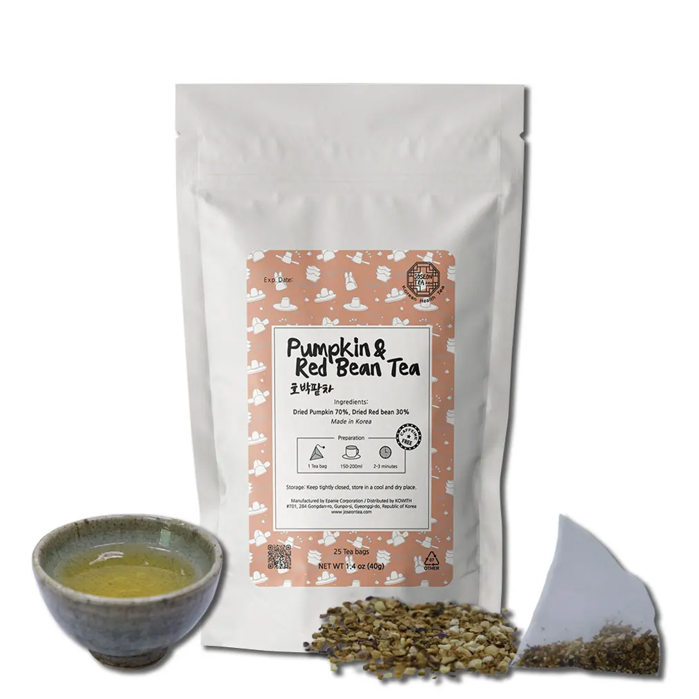 Корейский чай для похудения, чай из тыквы и красных зерен в пирамидной треугольной форме, чайные пакетики, Сделано в Корее, хорошо для женщин