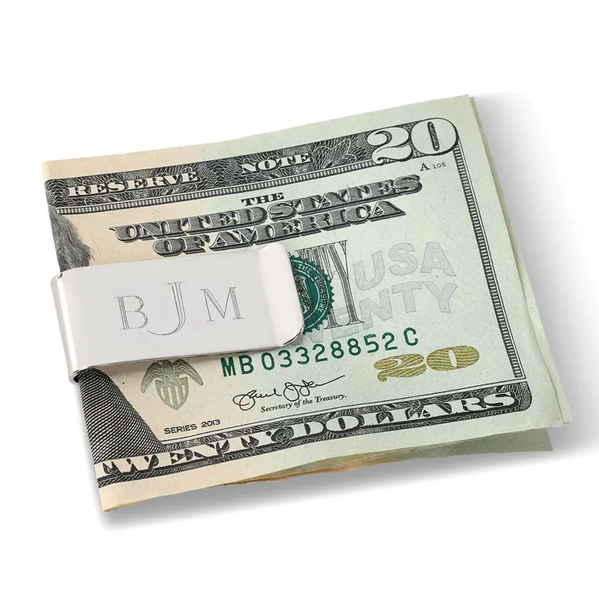 Простой металлический рекламный тонкий зажим для денег из нержавеющей стали