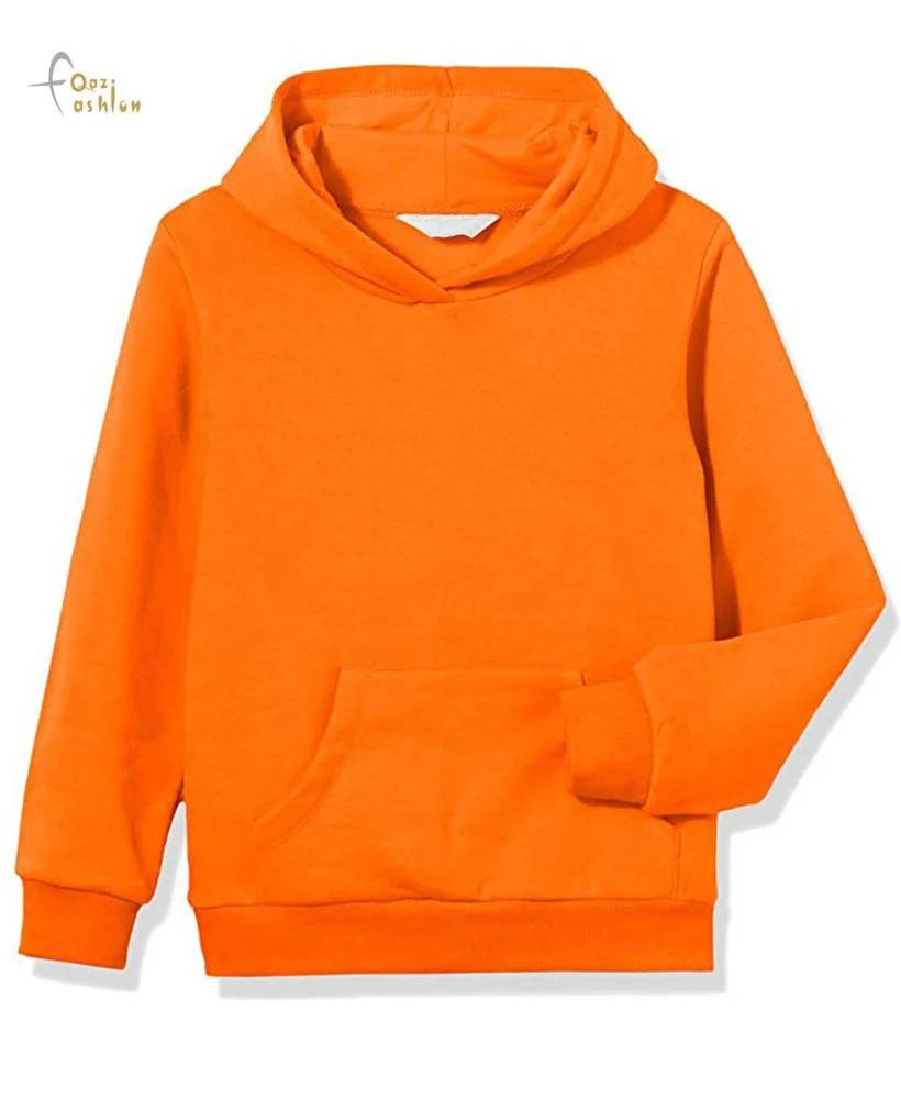 Custom Design Fleece Hoodies Children Plain Color New Kids Pullover Hoodies With Pocket