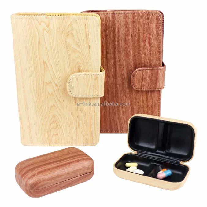 Модный контейнер-органайзер для таблеток с витаминами Pilulier с кожаным кошельком