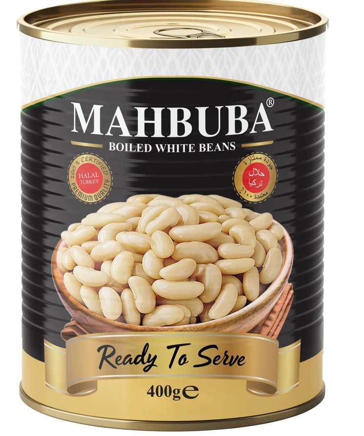 Белые Бобы MAHBUBA, вареные, 400 г, консервированные продукты лучшего качества, разумная цена, производитель из Турции
