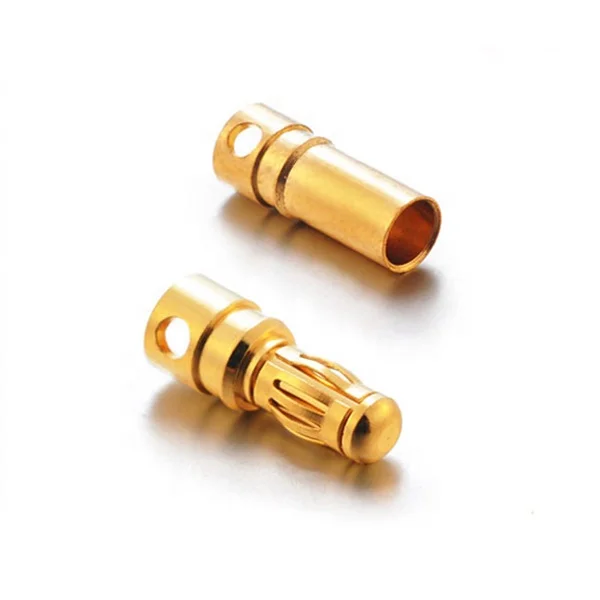
high quality brass gold plated 3.5mm 4mm banana plug male female bullet terminal connectors 