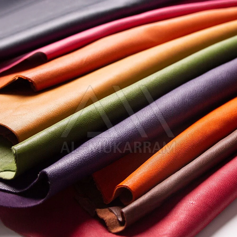 Custom Tanned Leather Piece DIY Genuine Leather Material Full Grain Goatskin Blue Leather Piece Leathercraft