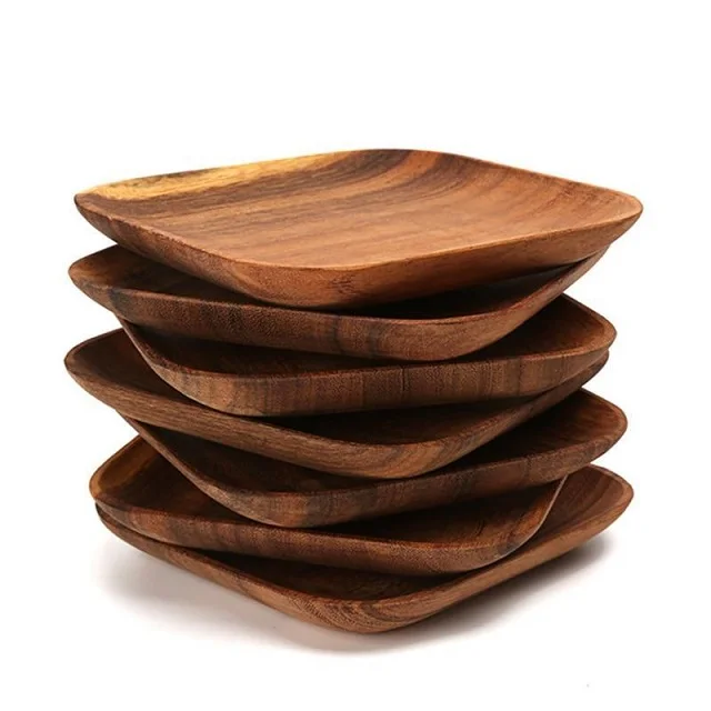 Eco Ware Palm Leaf Bamboo Wood Plates Disposable Biodegradable Dinnerware Eco Friendly Bamboo Plate