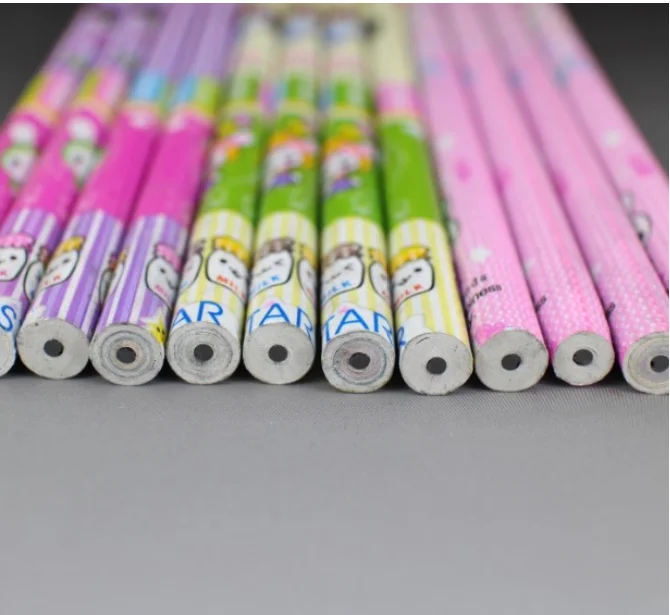 New eco multi-colour kids draw recycled newspaper pencil