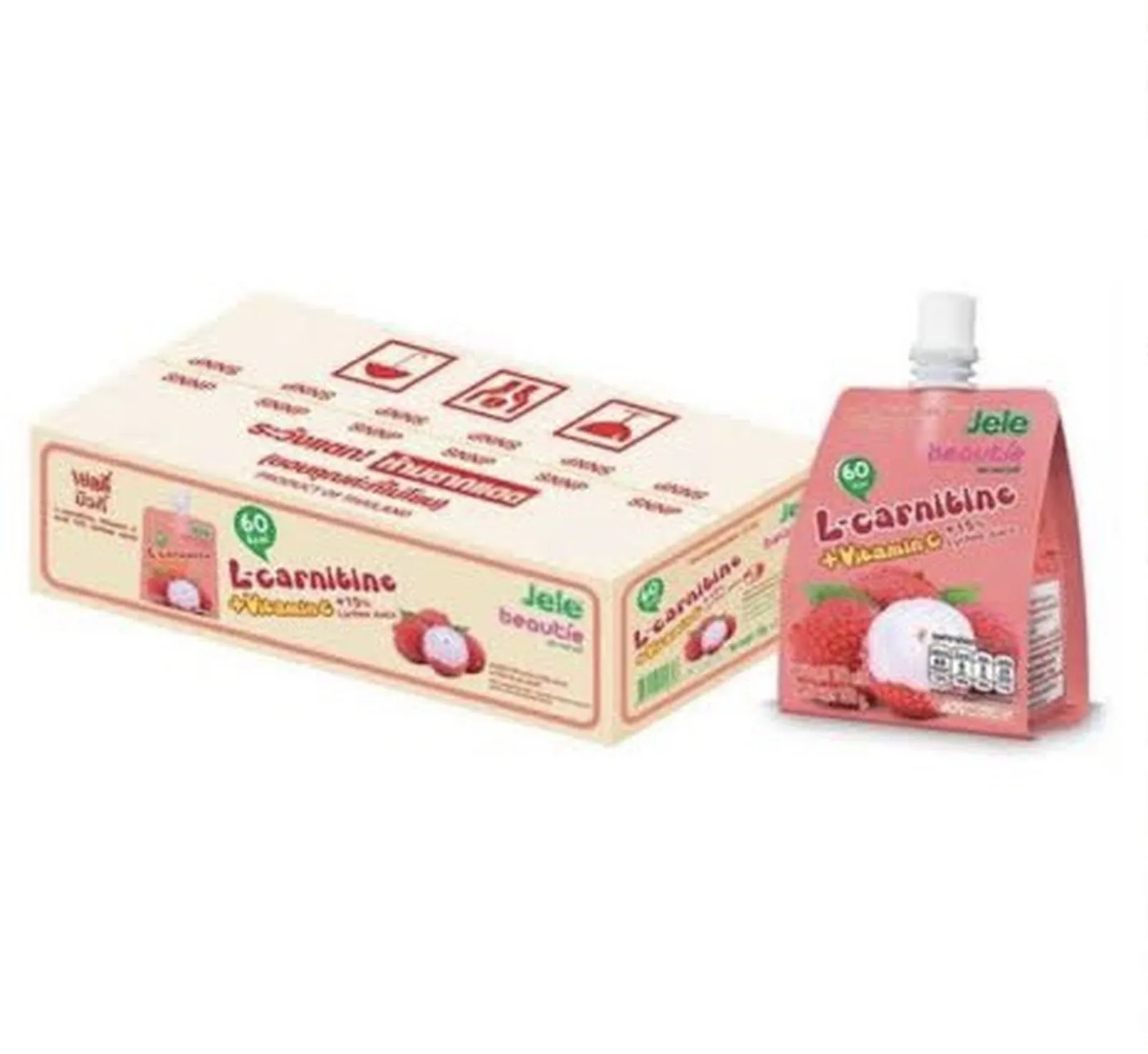 
Jelly Fruit Jele Beauty L-carnitine + vitamin c Lychee juice Low Calorie Daily Drinking 