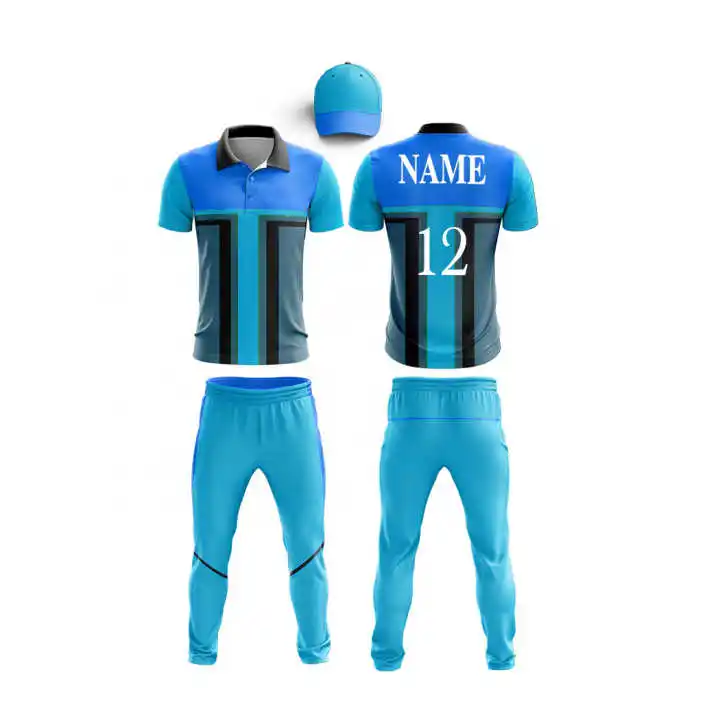 Comfortable Cricket Uniform Trouser & Jersey With Light Weight Comfortable Print Brand Logo Design & Number Team Name