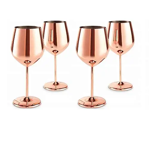 Indian Barware Stainless Steel Wine Glasses Silver Rose Gold Plated Unbreakable Stemmed Smoked Goblets Colorful Cupstyle Water