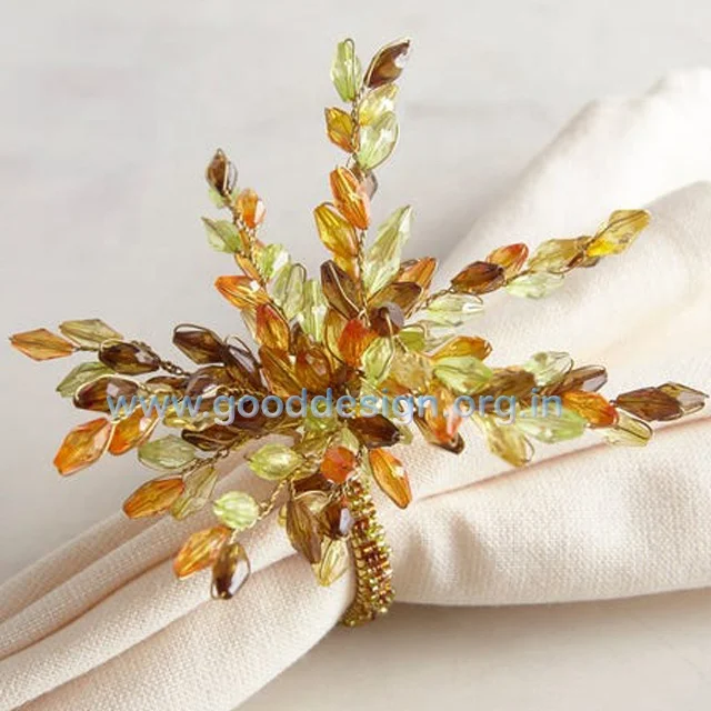 Wholesale Acrylic Napkin Rings with Plastic Color Beads Flower for Table Decoration in Wedding Party at Low Price & MOQ