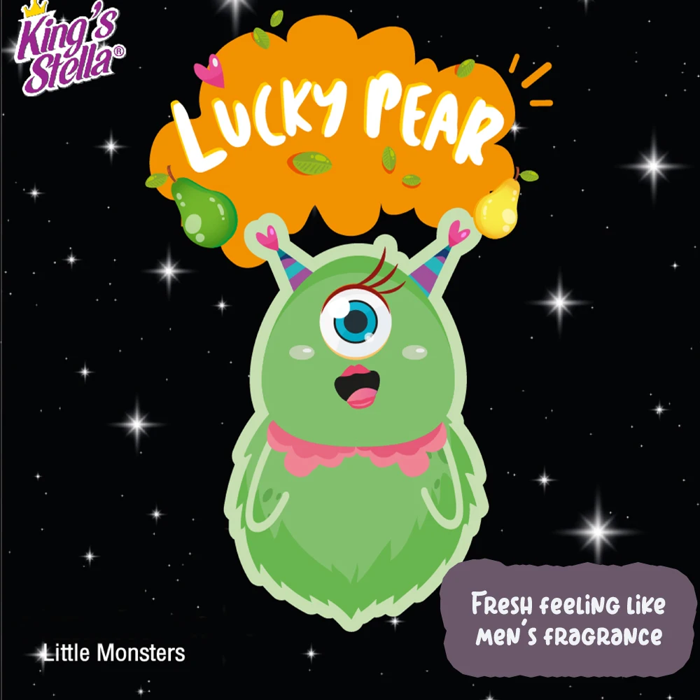 Factory Cheap Price OEM Service Hanging Paper 2 Sided Air Freshener Little Monsters 13 g. # Lucky Pear