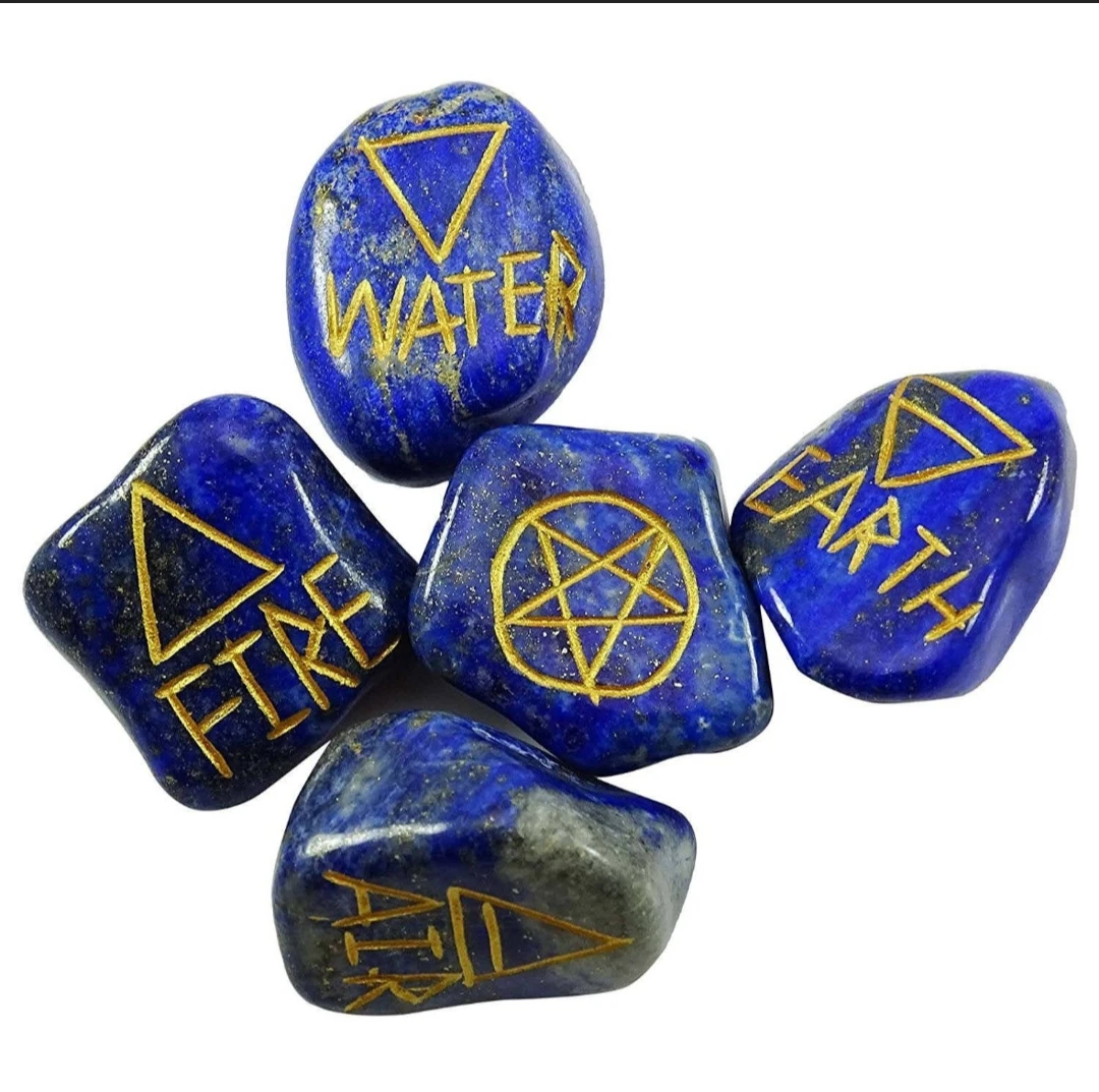 Лазурит рейки барабан с пятью элементами жизни гравировка на нем оптовая продажа хрустальные ремесла лечебный минеральный камень метафический