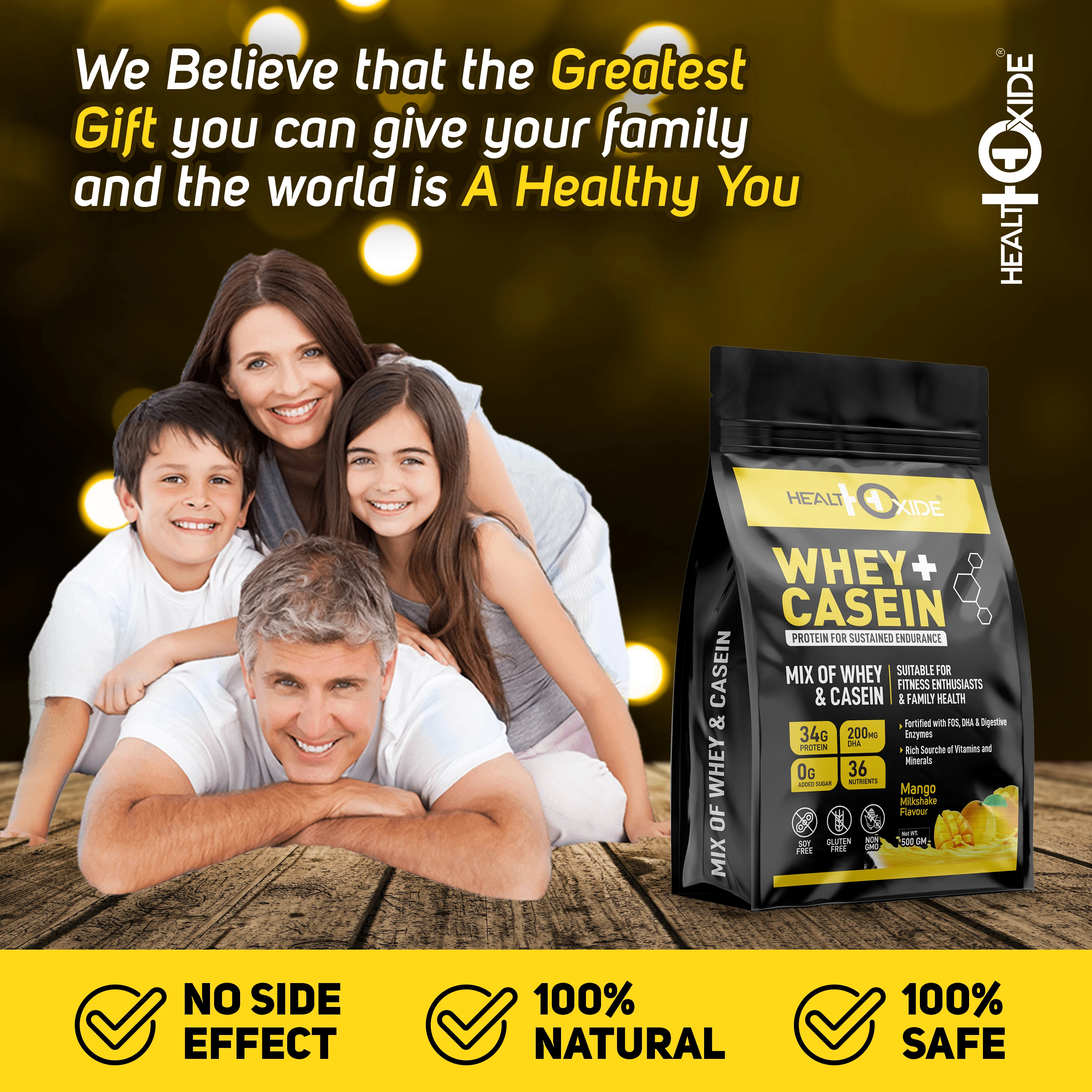 100% Natural Ingredients Whey Plus Casein Protein Powder for Wholesale Purchase