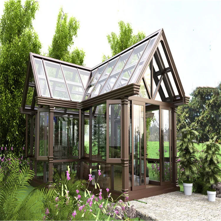 Автоматическая стеклянная консерватория стеклянный дом беседка теплица уличный павильон наклонная крыша