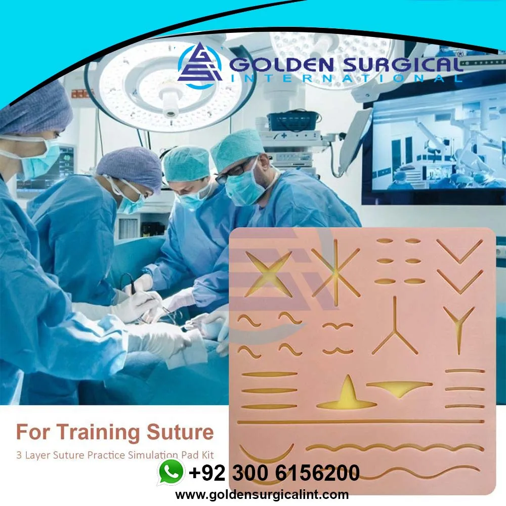 Практика наложения швов моделирование беспыльный набор из 3 слоев гладкий Чехол силикона для шовный тренировочный комплект хирургической раны тренировок шов