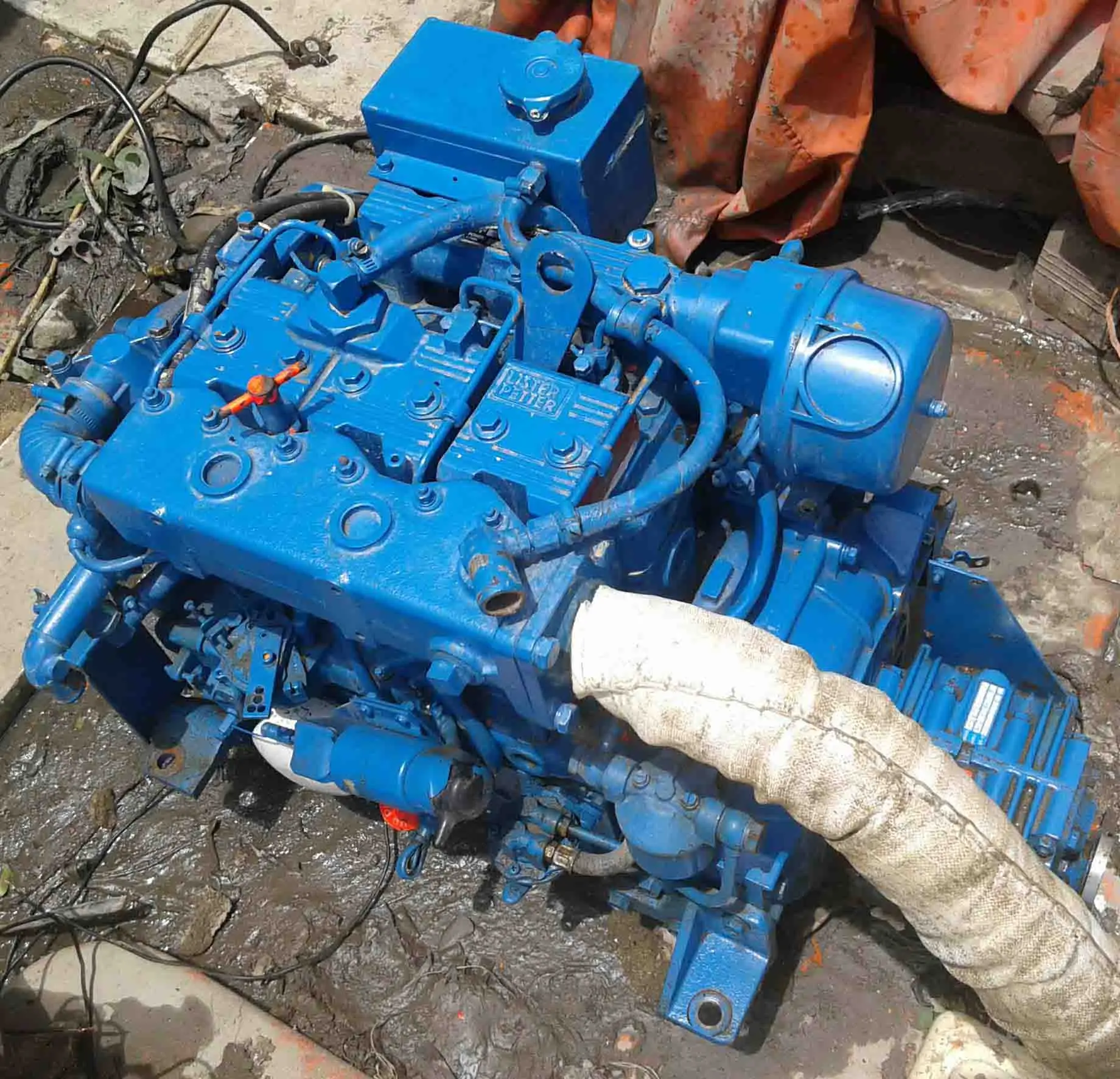 3 Cylinder Fresh water cooling Made in England inboard marine diesel 30hp electric starting Lister Petter LPW3 engine for sale