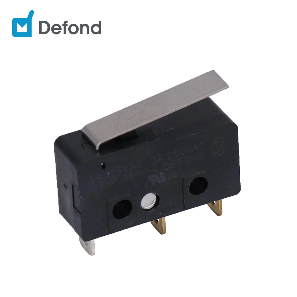 Электронный микропереключатель Defond DMB-1206-C-AAA12-07R 125VAC 3A короткие Шарнирный