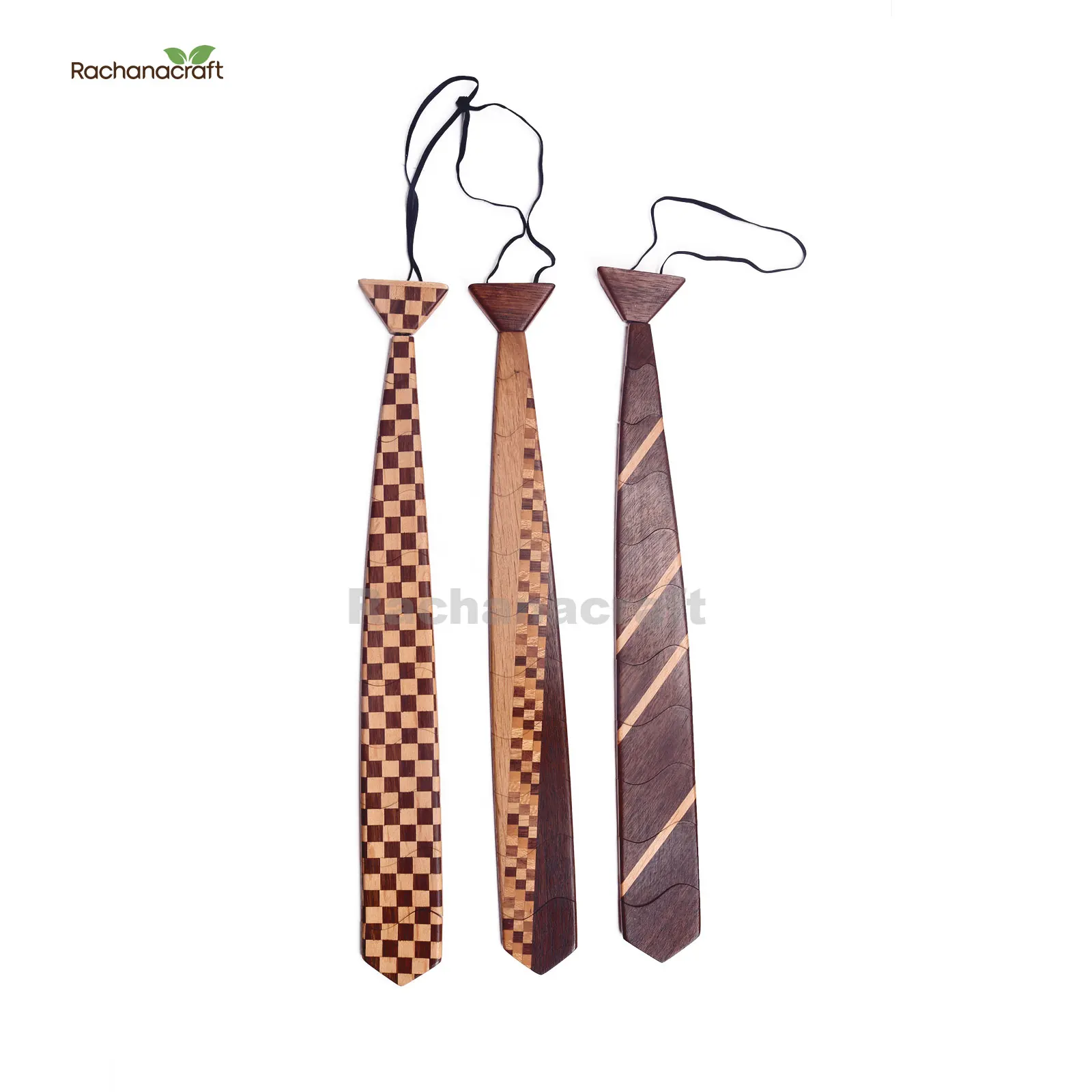 Hand Crafted Classic Wooden Tie Dark Boxes Stripes Wedding Neck Tie Gift For Men Fathers Day Husband Brother