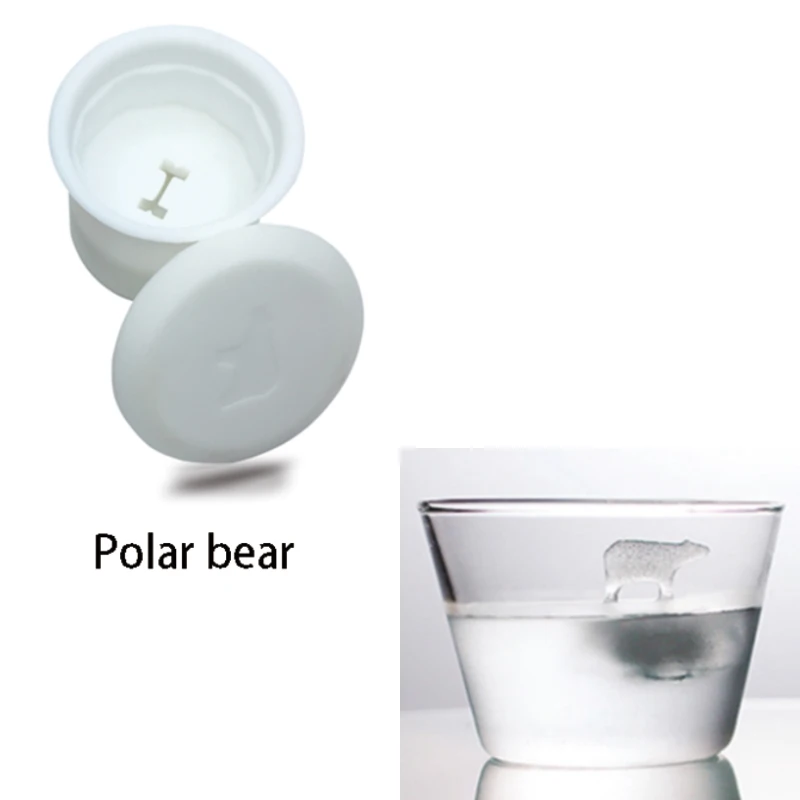 PB15 Polar Bear Penguin Sphere Ice Mold Bear Creative Silicone Ice Cube Maker 3d Three-dimensional Sculpture Polar Animals Ice M