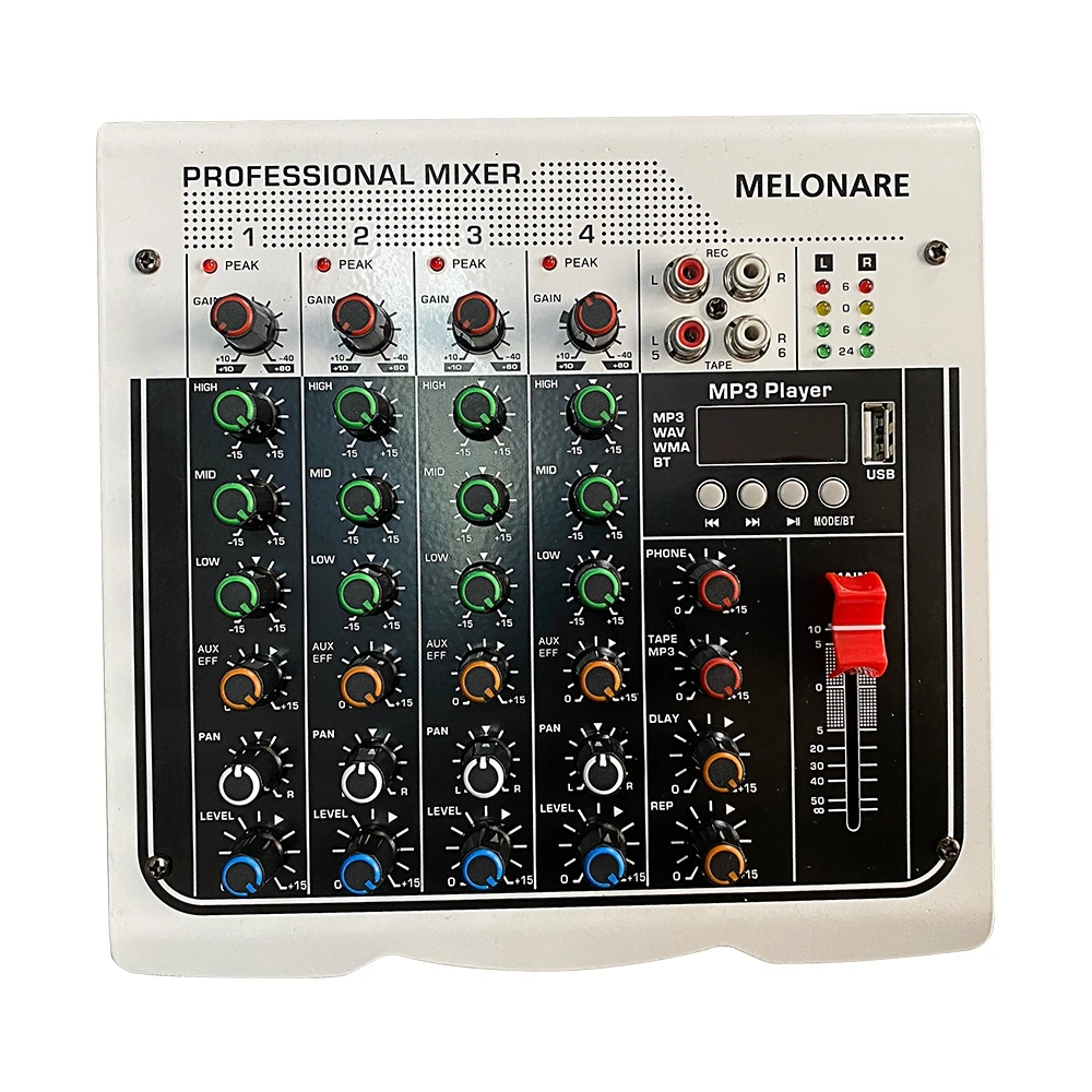 Профессиональные миксеры Melonare для смешивания аудио консоли для прямой записи с USB-накопителем