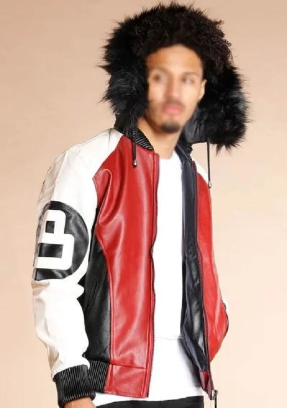 Мужская куртка-бомбер с капюшоном, кожаная повседневная байкерская куртка с 8 меховыми помпонами и съемным капюшоном, Стильная Спортивная модная куртка OEM