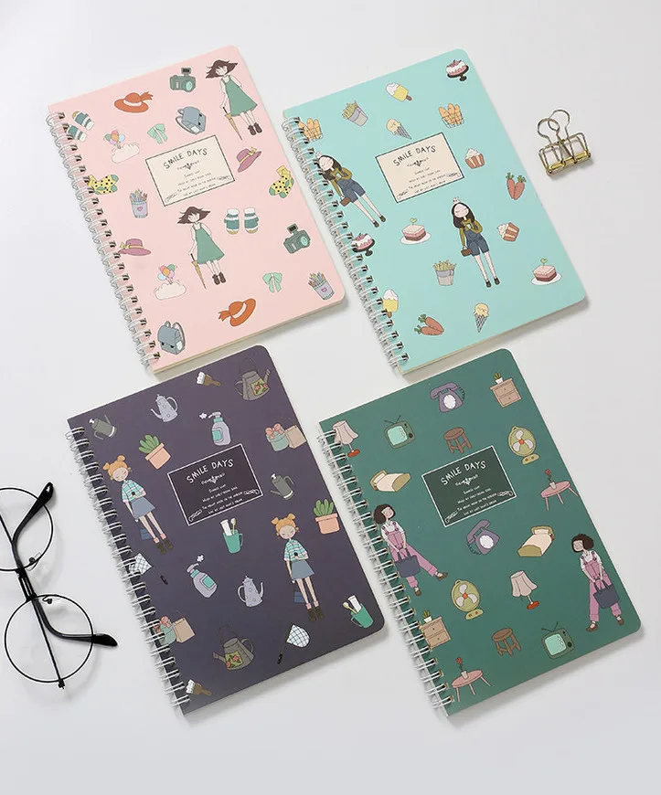 A5 coil notebook NP-030054 Simple and portable thickened material horizontal line format 3 styles shipped randomly