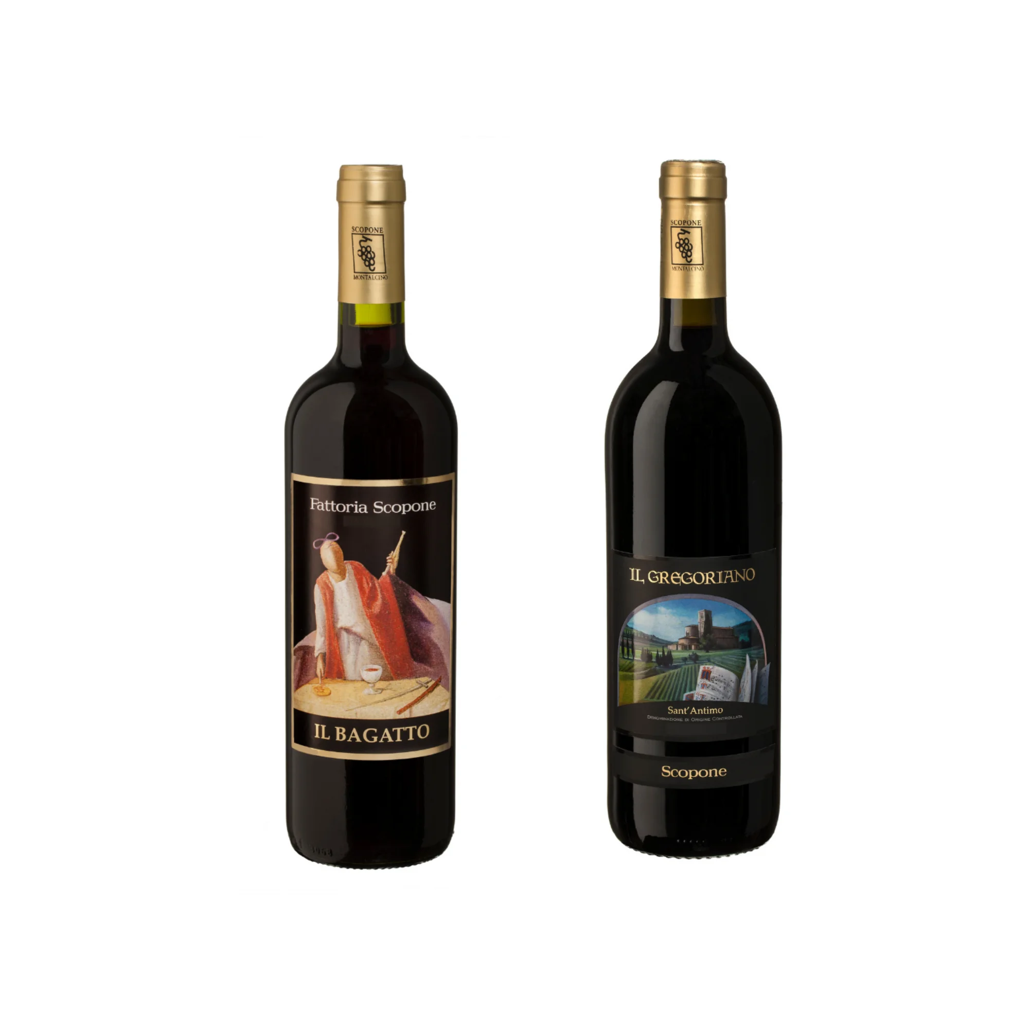 high quality italian red wine set 2 wine bottles igt and gregoriano  alcoholic beverage table wines