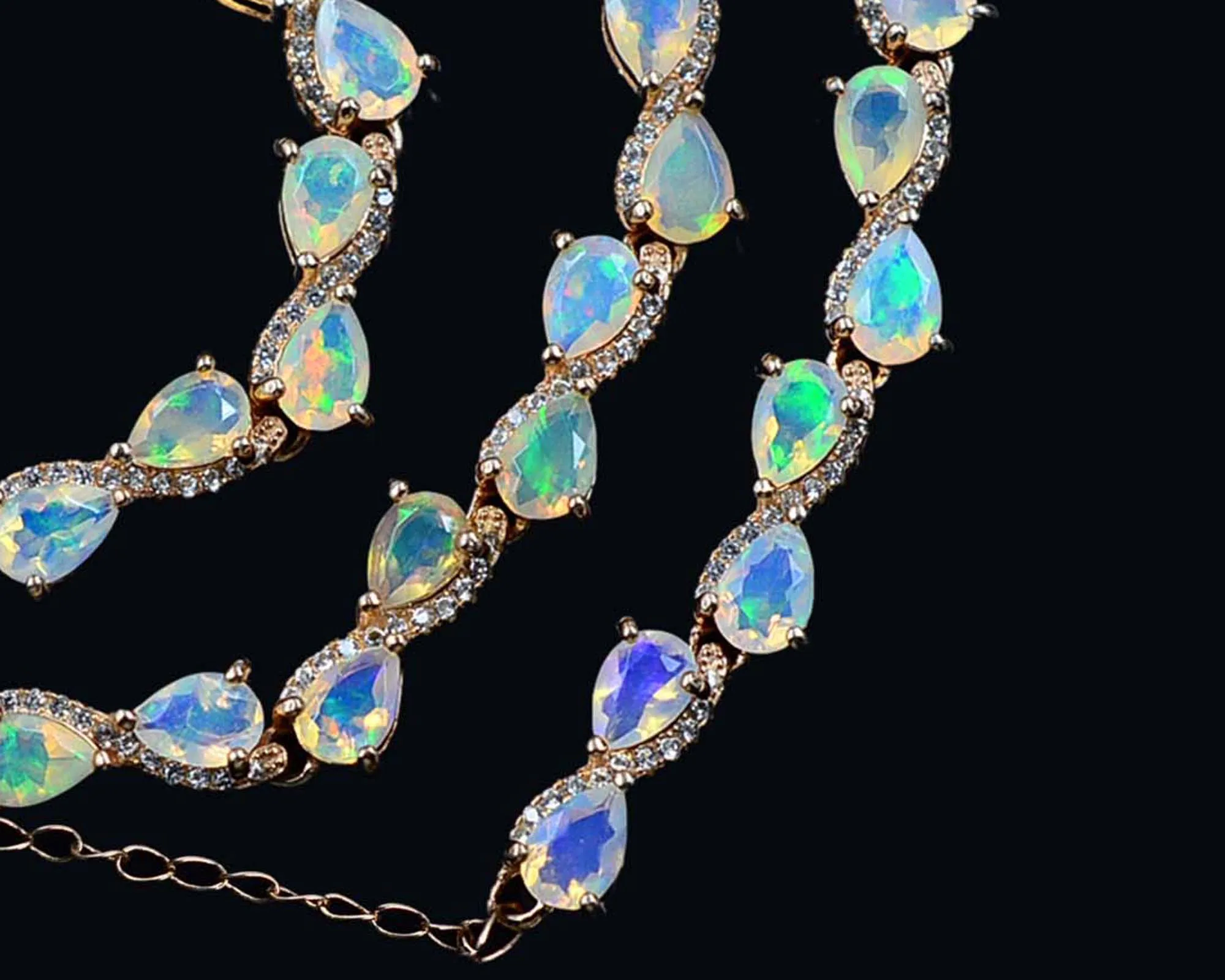 Natural Ethiopian Opal Cut 6x4 MM Pear Shape Gemstone 925 Solid Silver For Women Jewelry Adjustable Necklace Jaipur Manufacturer