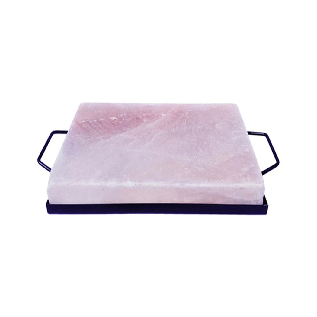 Salt Block Crystal Rock Salt Slabs Bricks Natural Crafts Pink Tiles Himalayan Salt Cooking Slab with metal holder 30*20*5cm