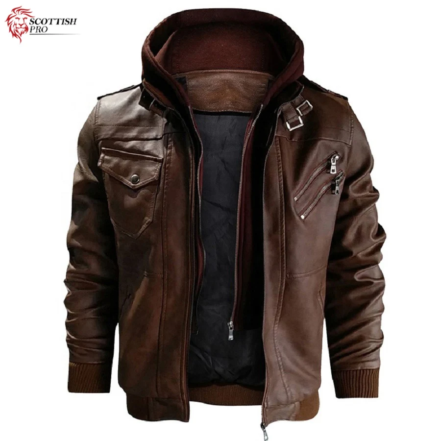 Fashion Designs Boys Classic Biker Jacket Motorcycle Pu Leather Jacket For Mens Slim Fit Leather Coat