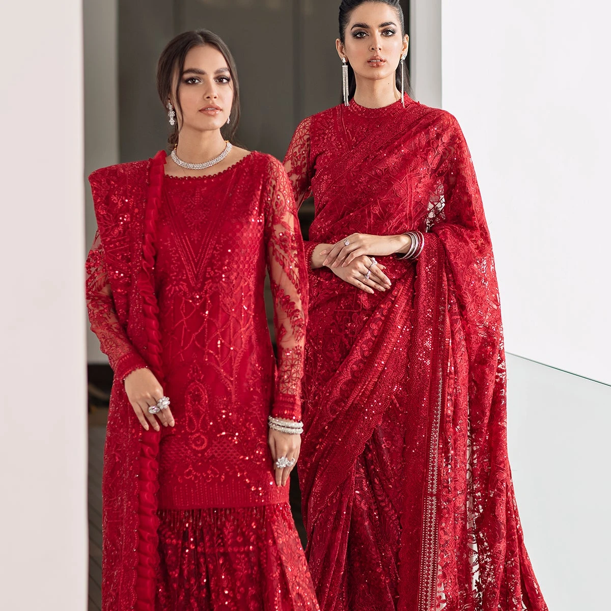 Women Ethnic Wear Unstitched/stitched luxury Embroidered chiffon 3 Piece Suit For Party Wear