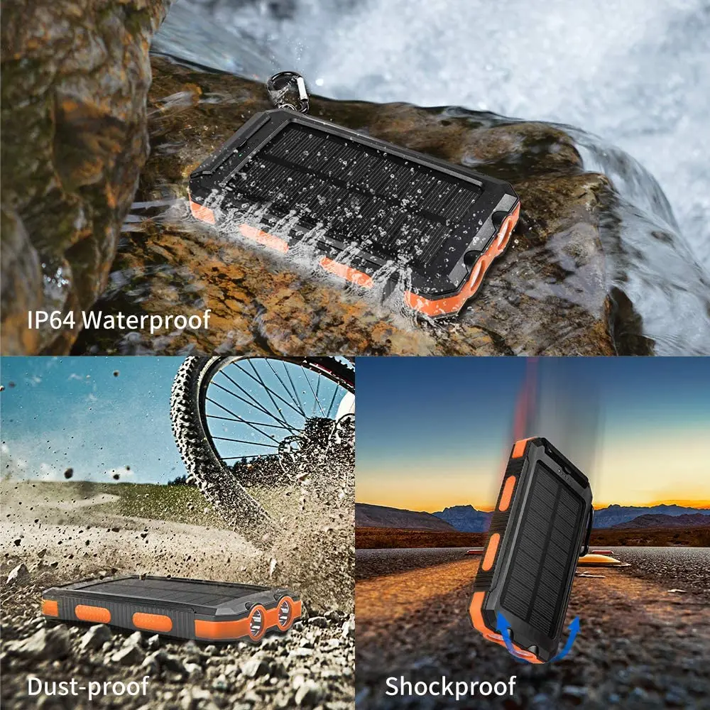 
Hot Sales 20000 Mah Solar Power Bank Solar Batteries Charger Power Bank For Cell Phone Solar Energy Power Phone Charger 