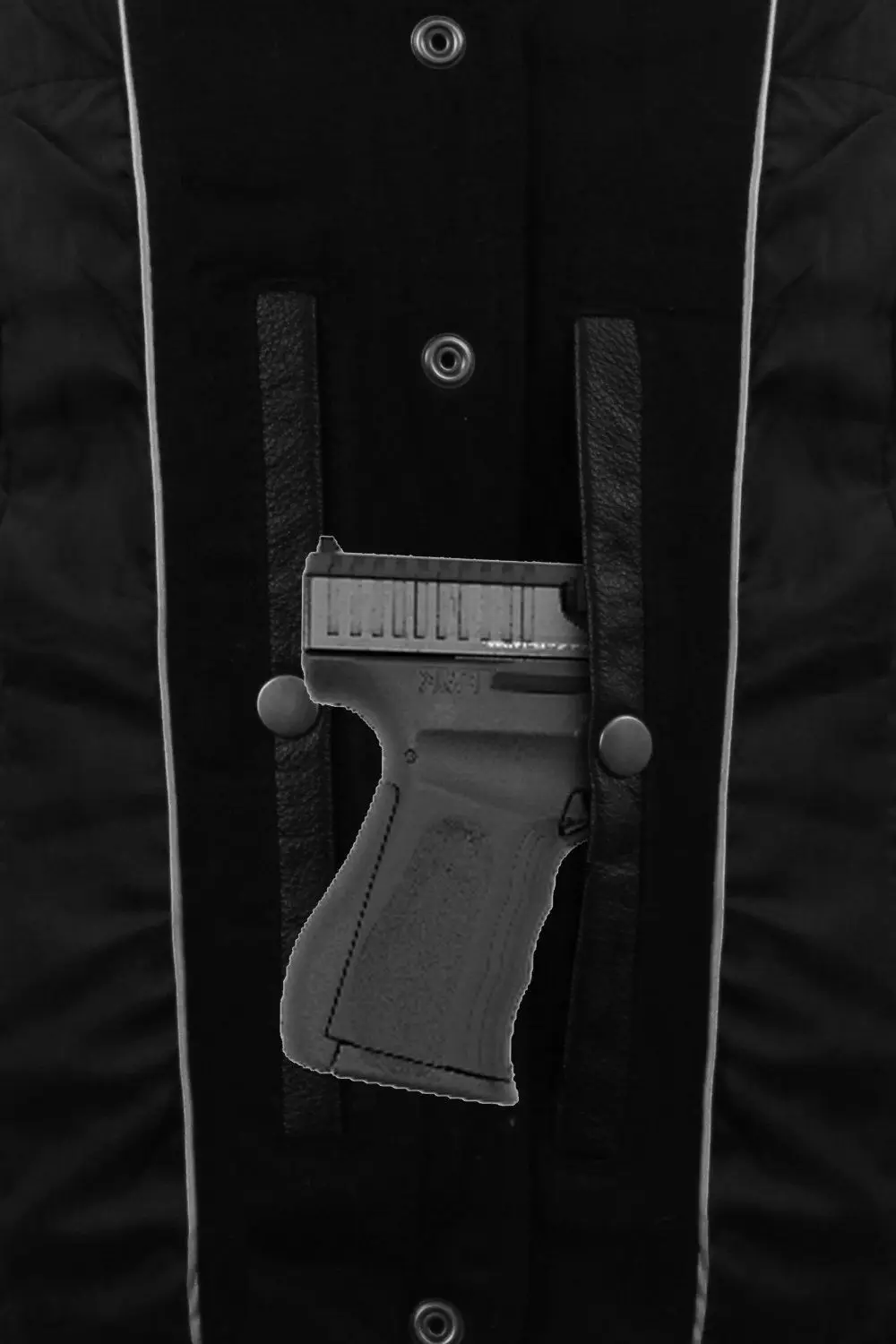 Оптовая продажа Женский мотоциклетный кожаный клубный жилет мягкий байкерский черный скрытый носитель OEM