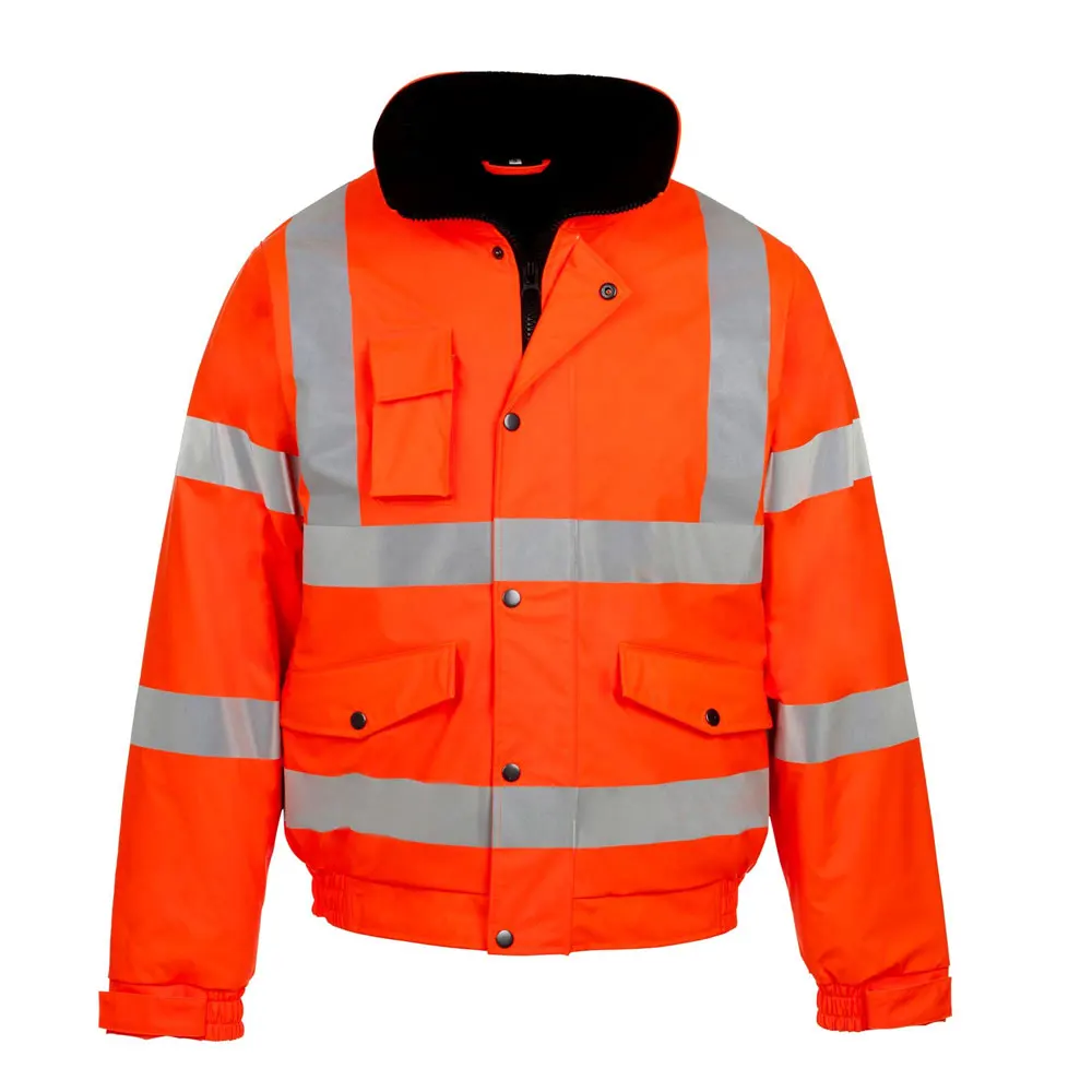 Men Hi Vis Workwear Sweatshirt Safety Jacket Two Tone Top Reflective Jacket