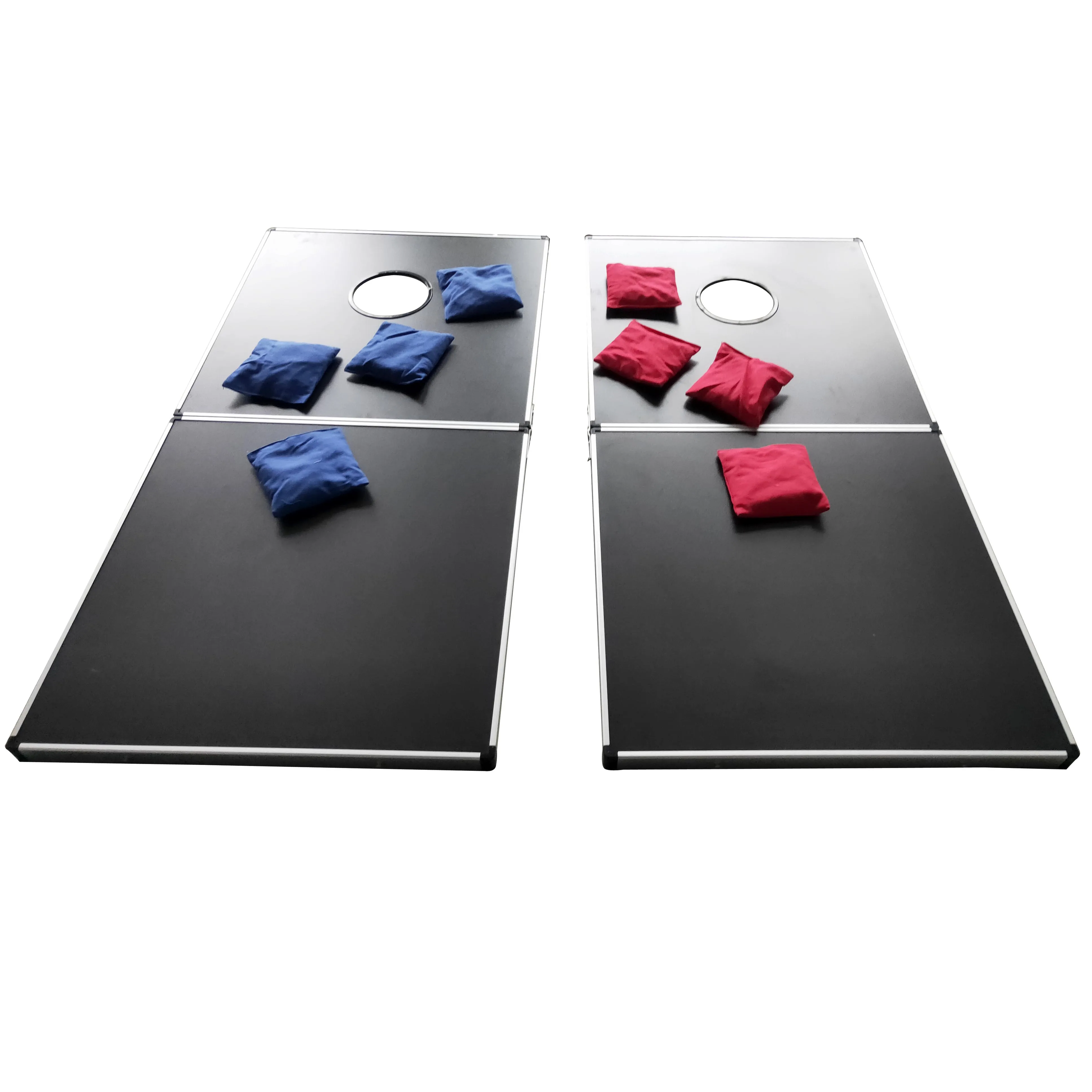 Portable 4x 2Aluminum Foldable Bean Bag Toss Cornhole Game Set Regulation Size Cornhole Boards & 8 Bags Set