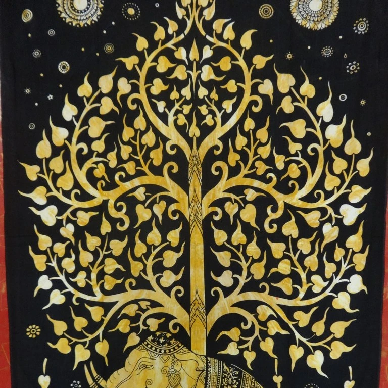 Tree of life Indian Cotton Printed Tapestries Mandala Wall Hanging Tapestry Tree Of Life Wall Hanging Gold Indian Tapestry