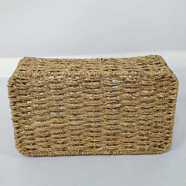 Manufacture wicker straw woven home dercor plant vietnam seagrass storage tray high quality for sale